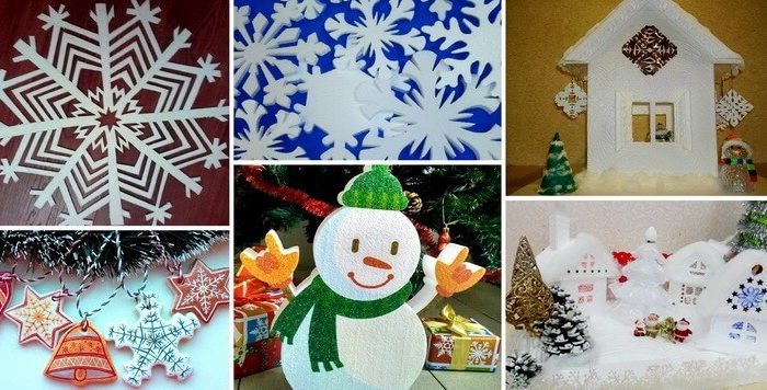 Поделки из пенопласта на Новый год своими руками