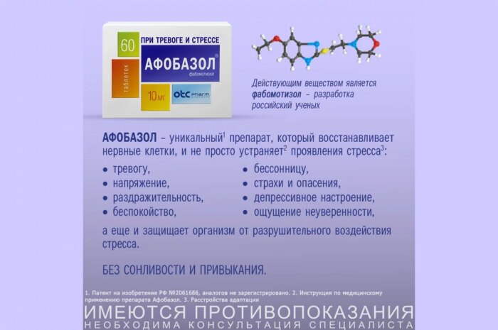 Афобазол — инструкция по медицинскому применению препарата