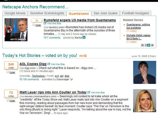 AOL и Netscape против Digg