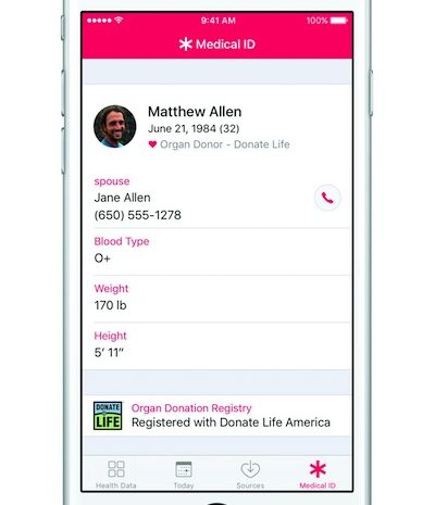 iOS 10 поможет стать донором органов