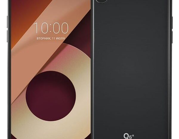 Изображение смартфона LG Q6 демонстрирует отсутствие сканера отпечатков пальцев