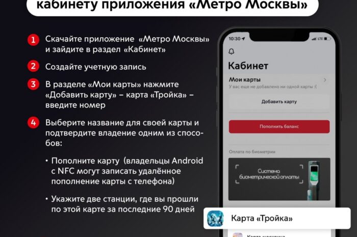 Карту «Тройка» можно будет пополнить с помощью разрабатываемого приложения московского метрополитена