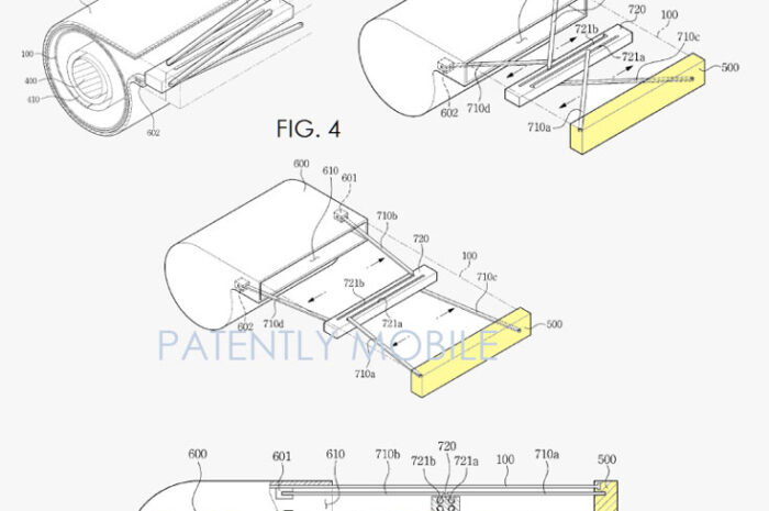 Компания Samsung запатентовала мобильное устройство со сворачивающимся дисплеем