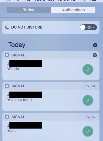 На macOS могут сохраняться удалённые сообщения из Signal"