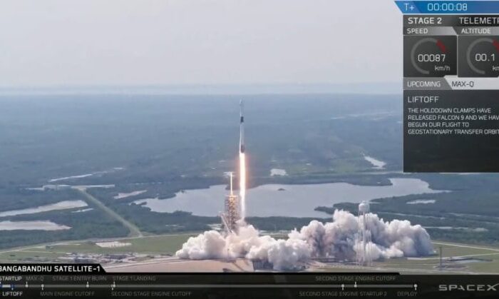 Ракета-носитель Falcon 9 Block 5 успешно вывела на орбиту спутник связи Бангладеш