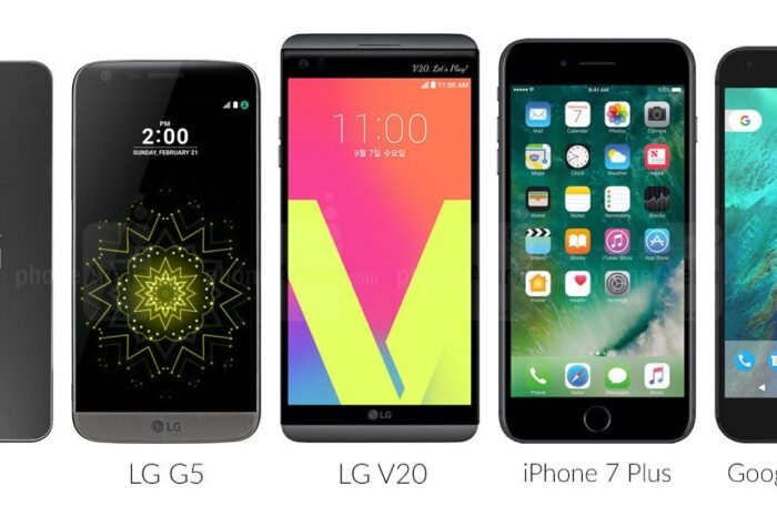 Размеры LG G6 сравнили с  LG G5, iPhone 7 Plus, S7 Edge и Pixel XL