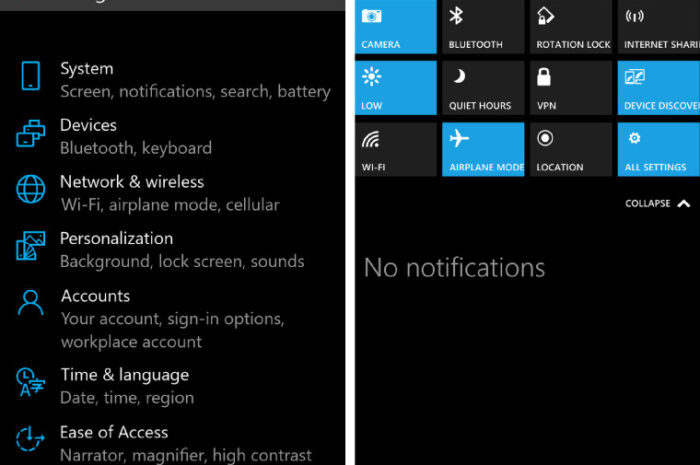 Скриншоты Windows 10 для смартфонов