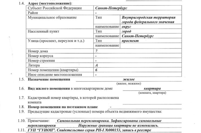 У каждой квартиры есть кадастровый паспорт