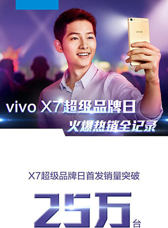 За день продана четверть миллиона смартфонов Vivo X7